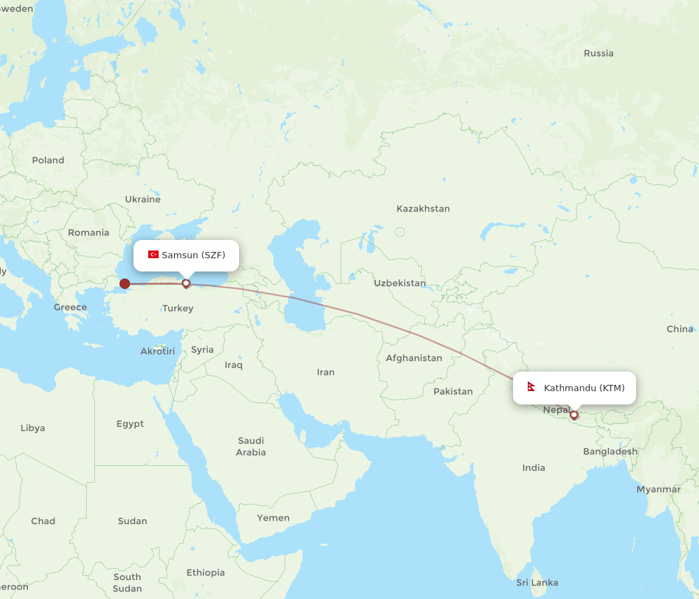 SZF-KTM flight routes