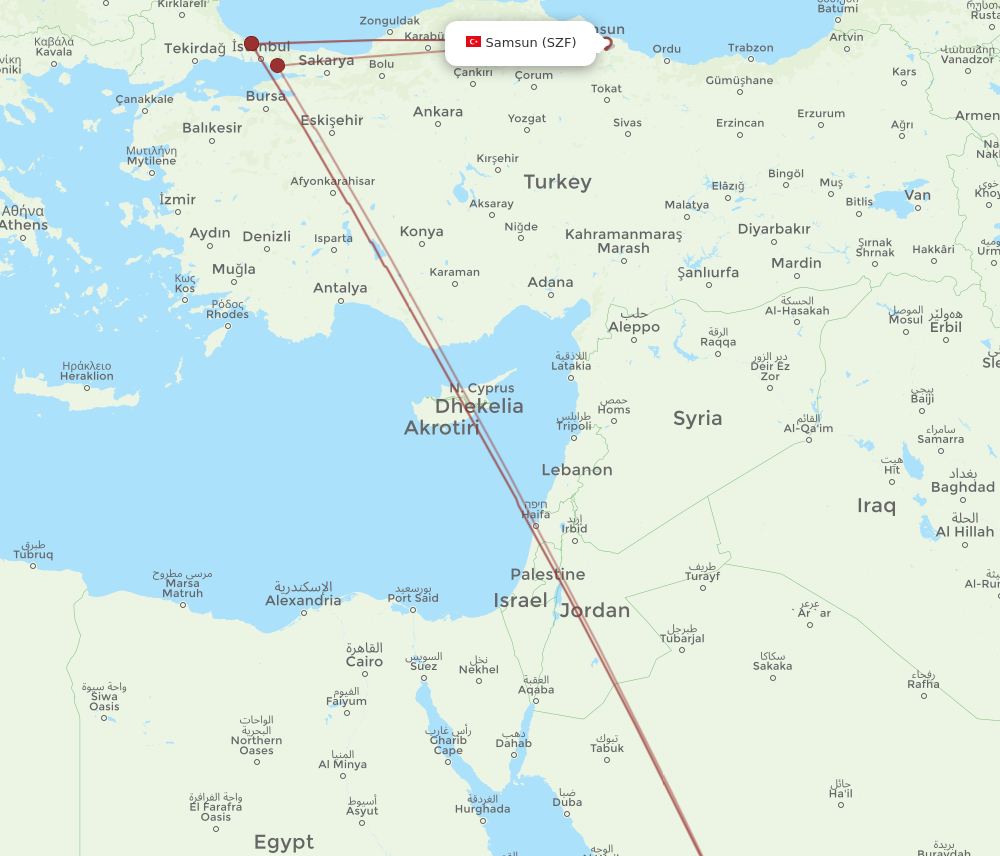 SZF to MED flights and routes map