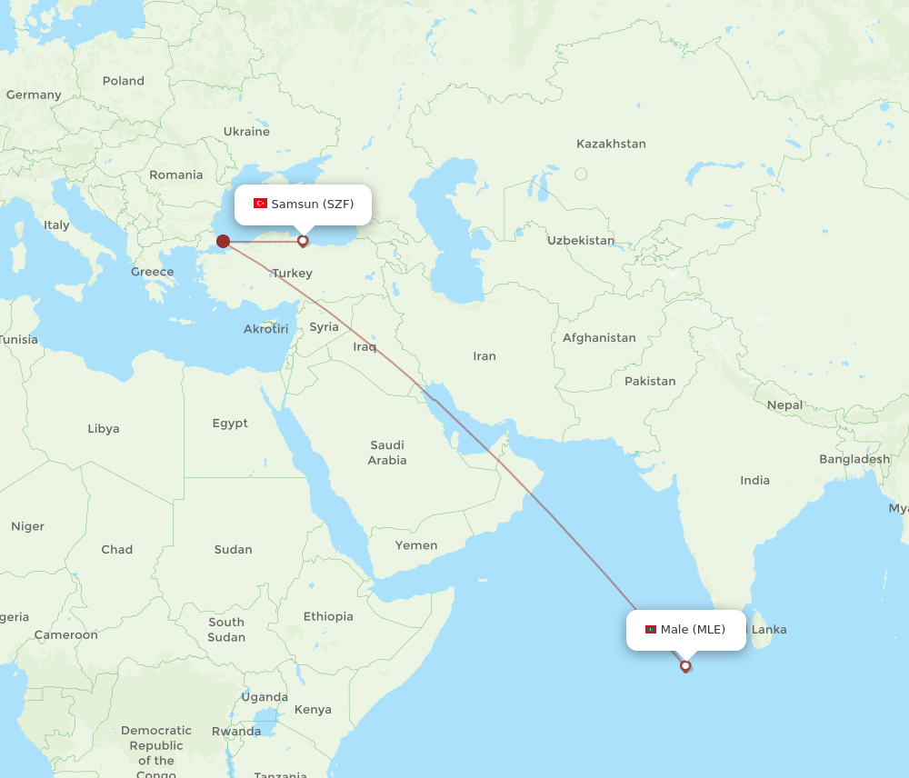 SZF-MLE flight routes