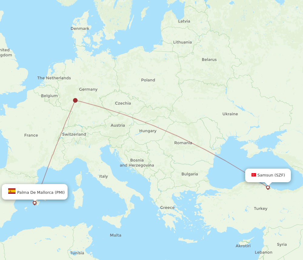 SZF-PMI flight routes