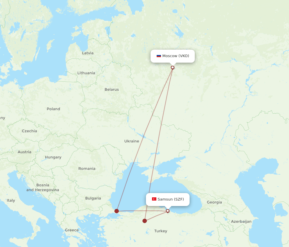 SZF-VKO flight routes