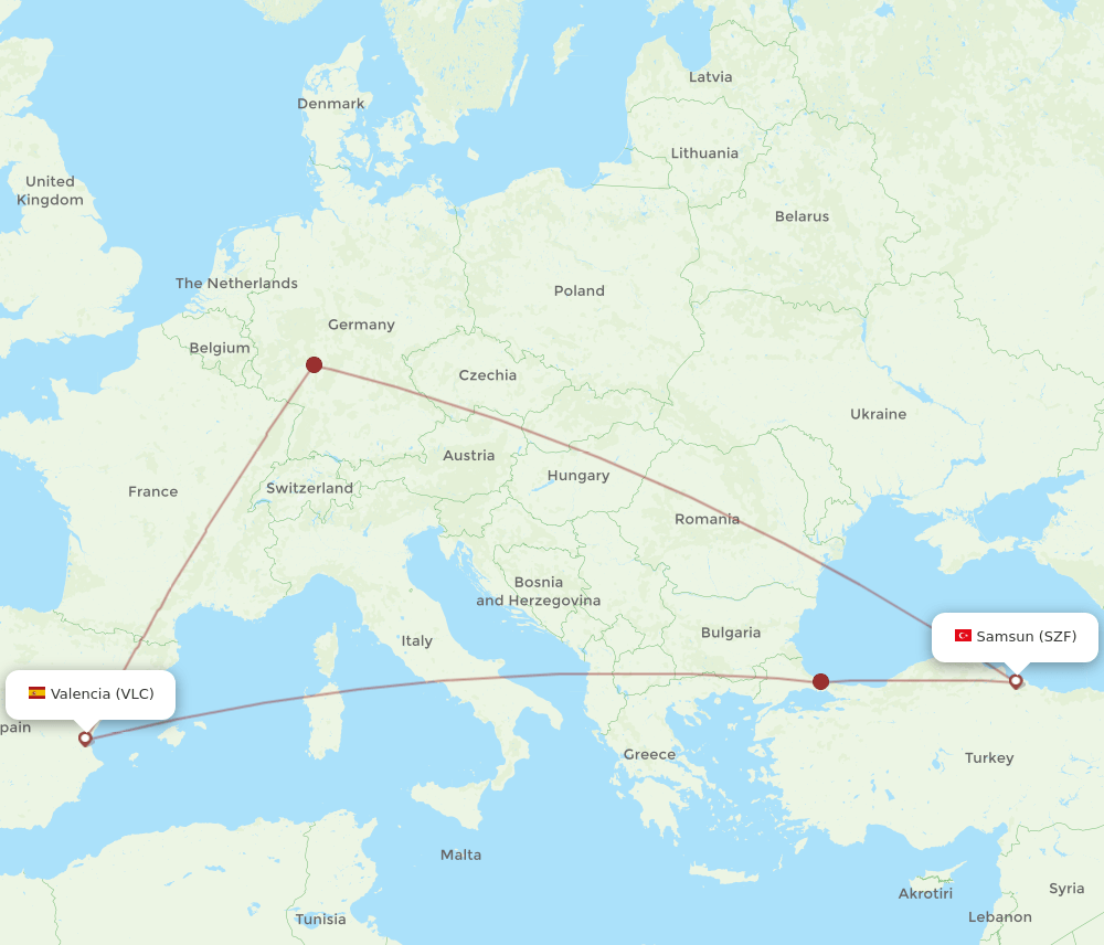 SZF-VLC flight routes