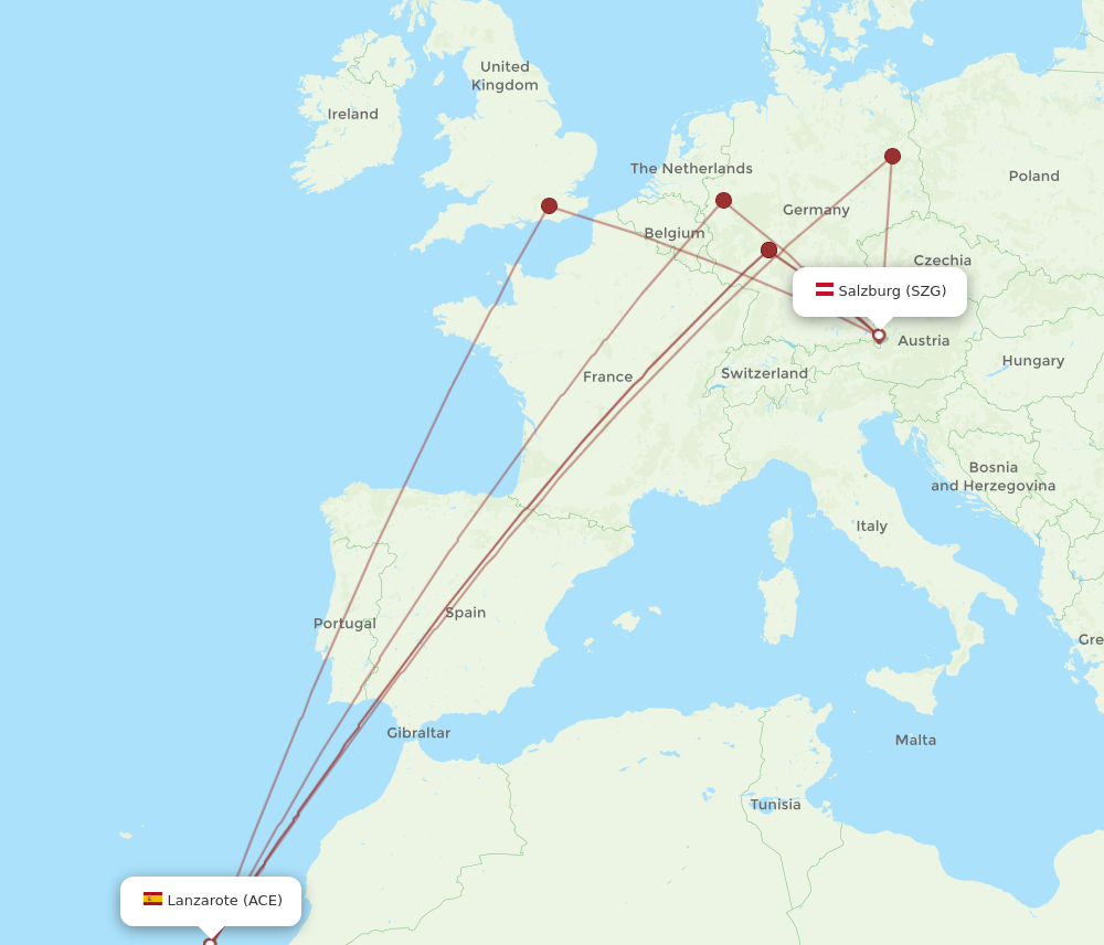 SZG to ACE flights and routes map