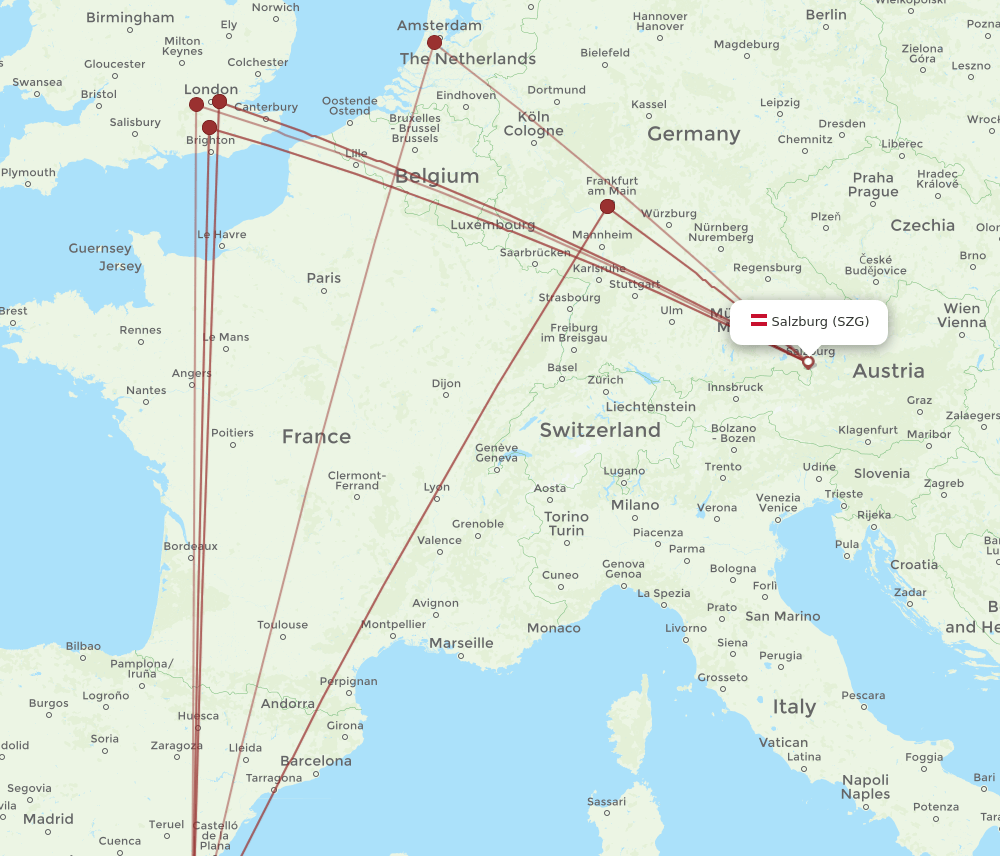 SZG-ALC flight routes