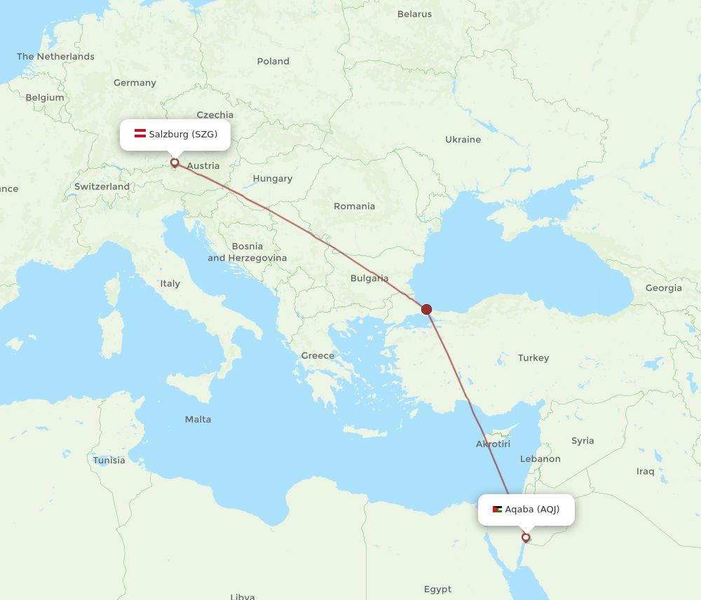 SZG-AQJ flight routes