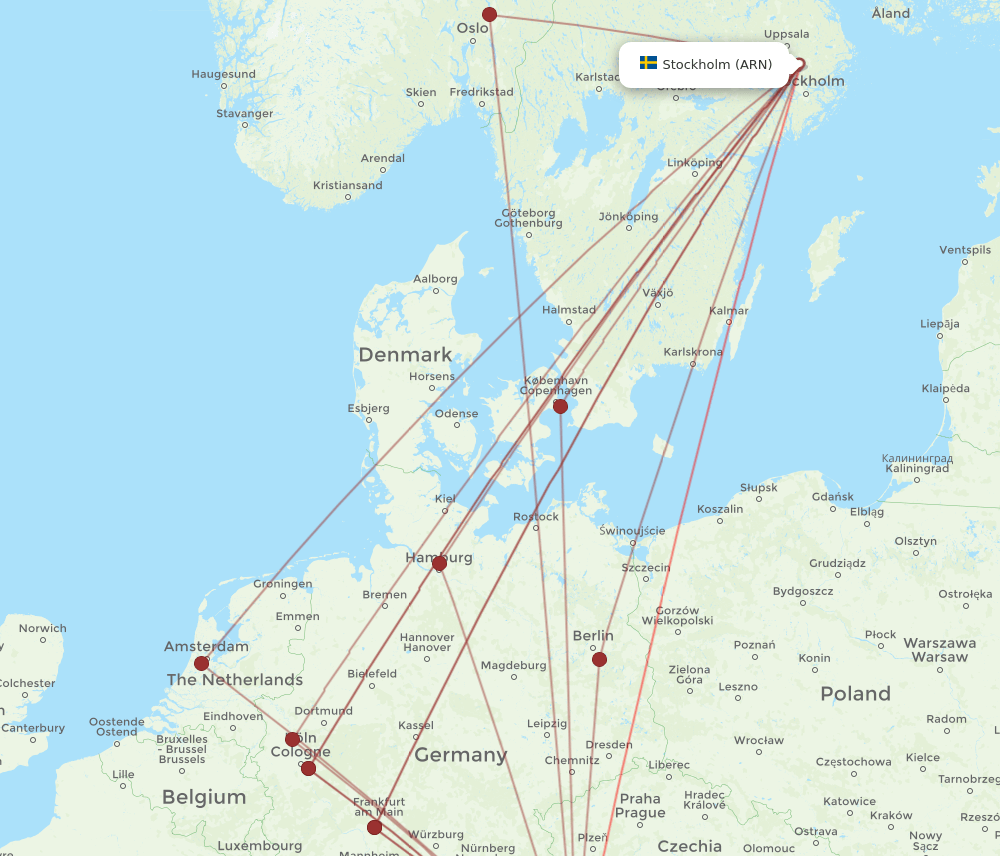 SZG-ARN flight routes