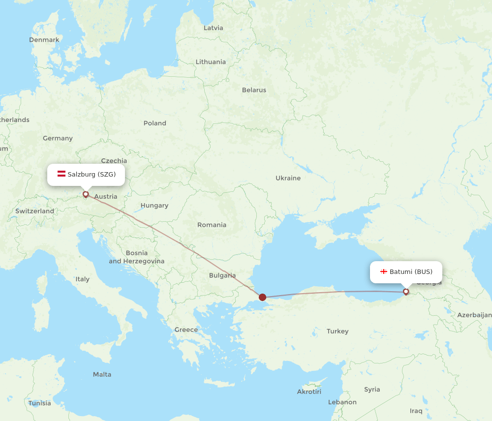 SZG-BUS flight routes