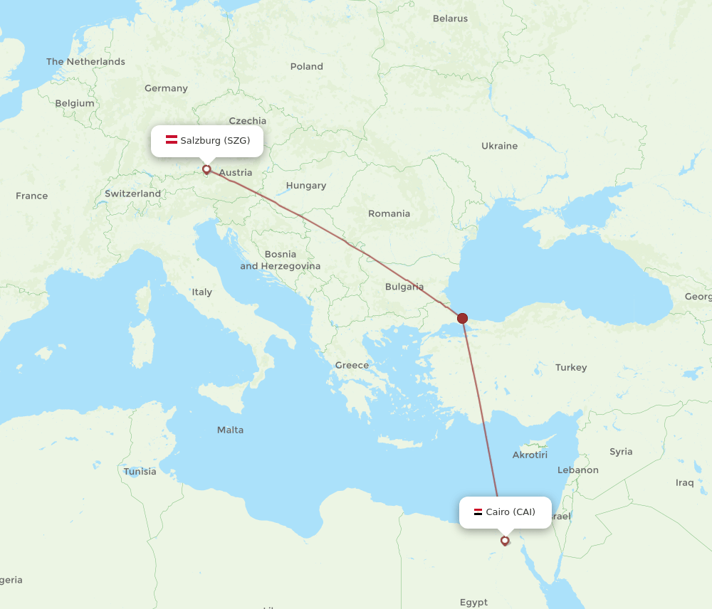 SZG-CAI flight routes