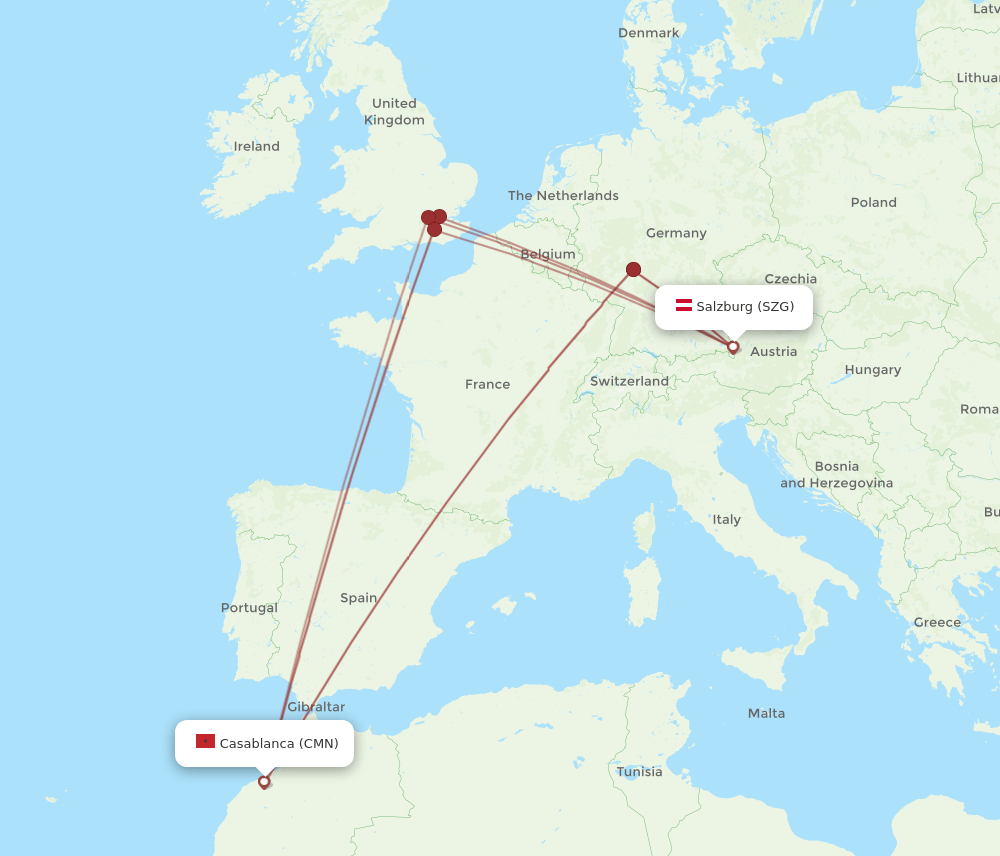 SZG-CMN flight routes