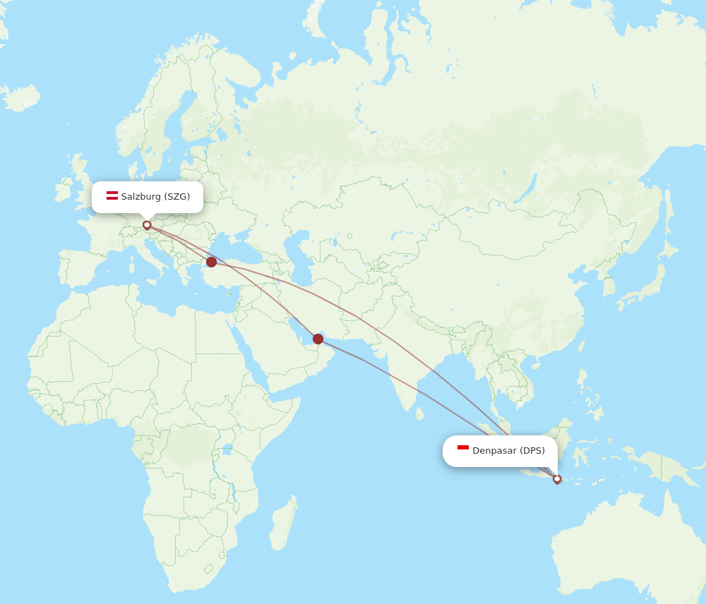 SZG-DPS flight routes
