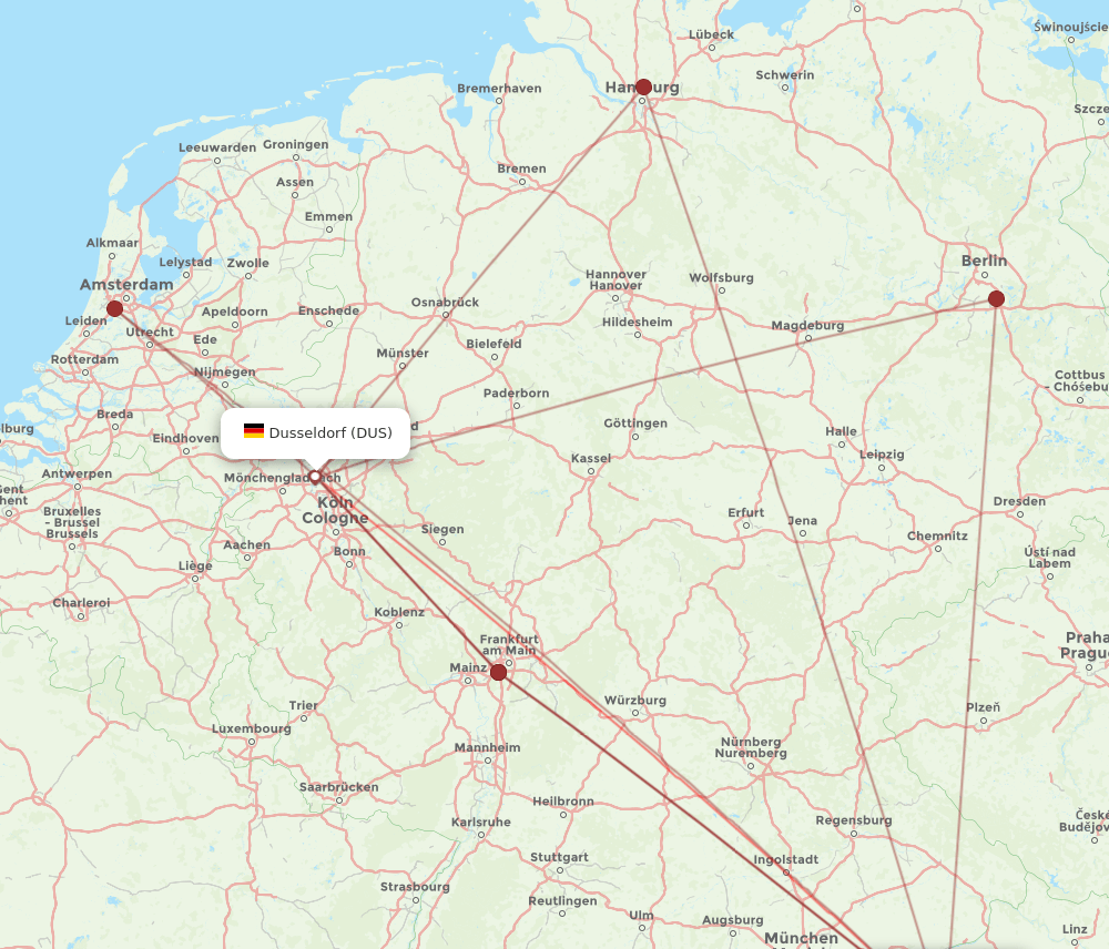 SZG-DUS flight routes