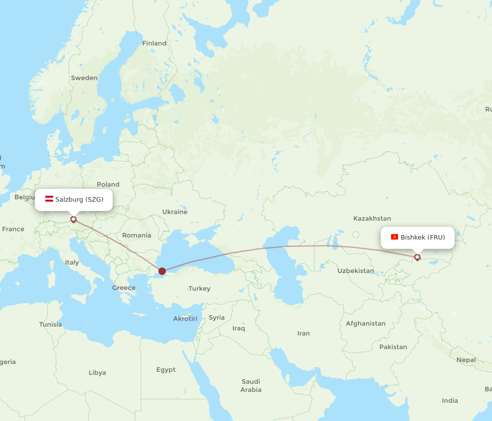 SZG-FRU flight routes