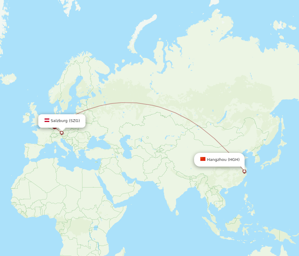 SZG-HGH flight routes