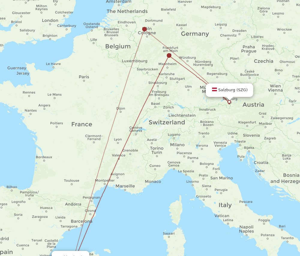 SZG to IBZ flights and routes map