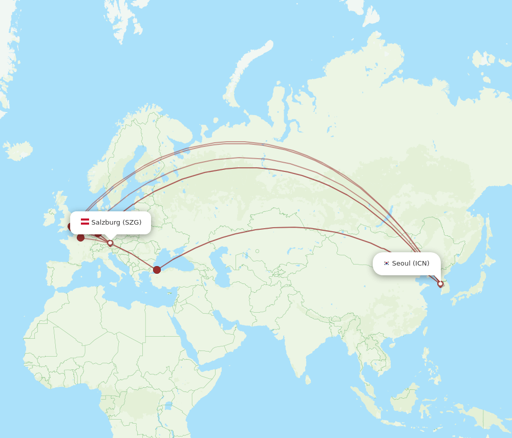 SZG-ICN flight routes