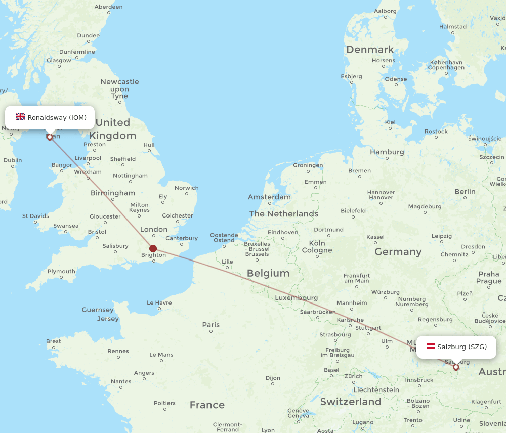SZG-IOM flight routes