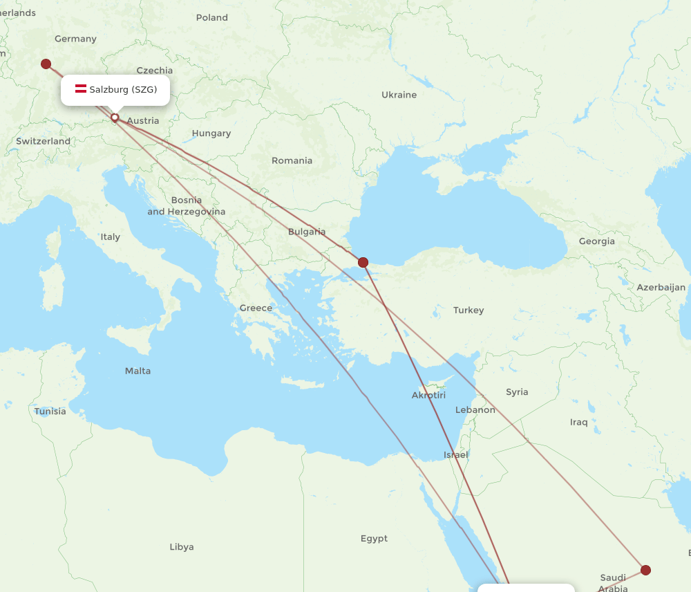 SZG-JED flight routes