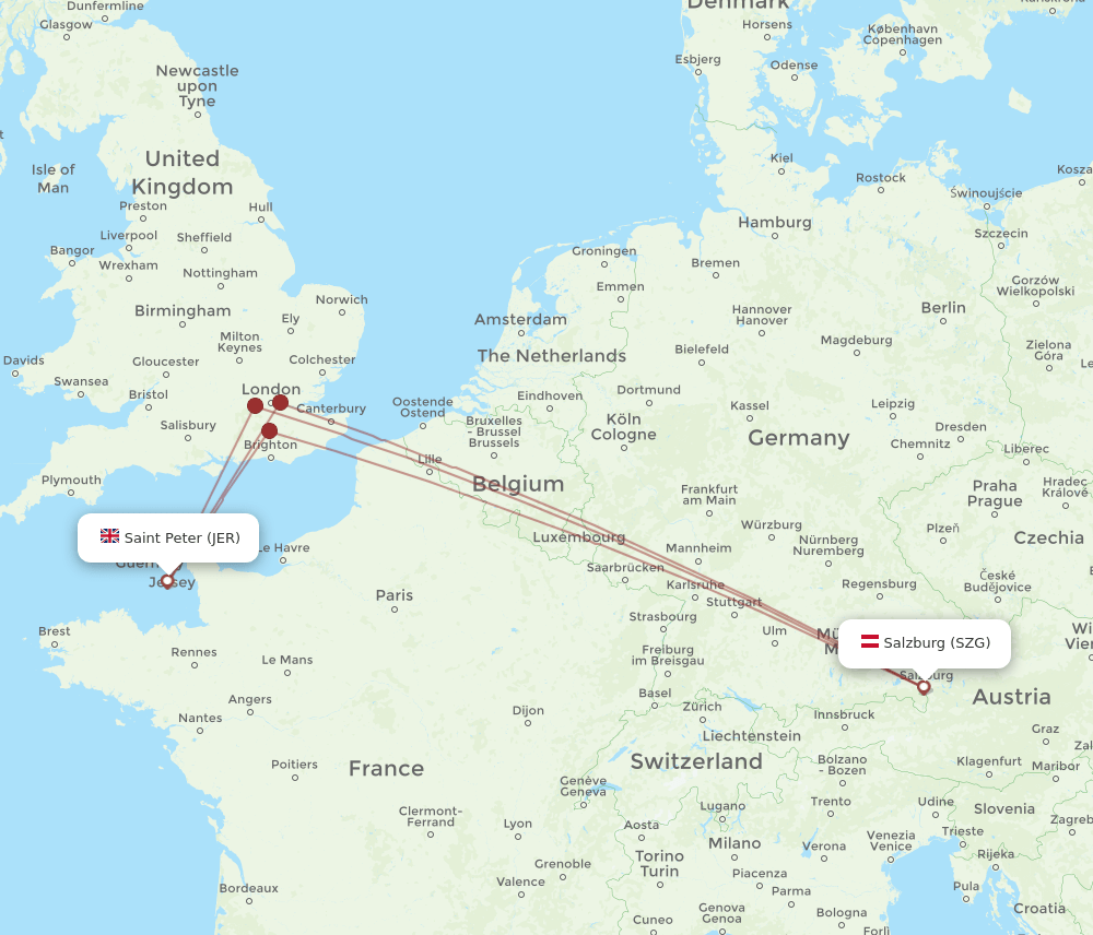 SZG-JER flight routes