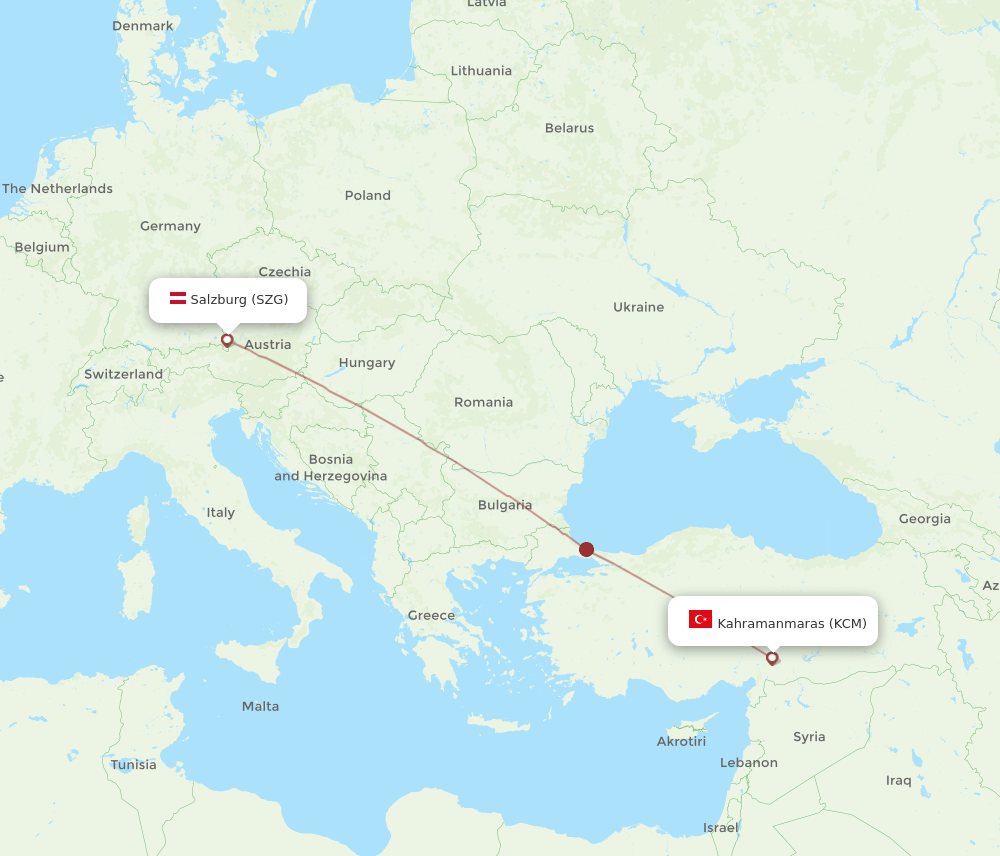 SZG-KCM flight routes
