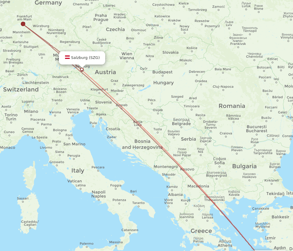 SZG-KGS flight routes