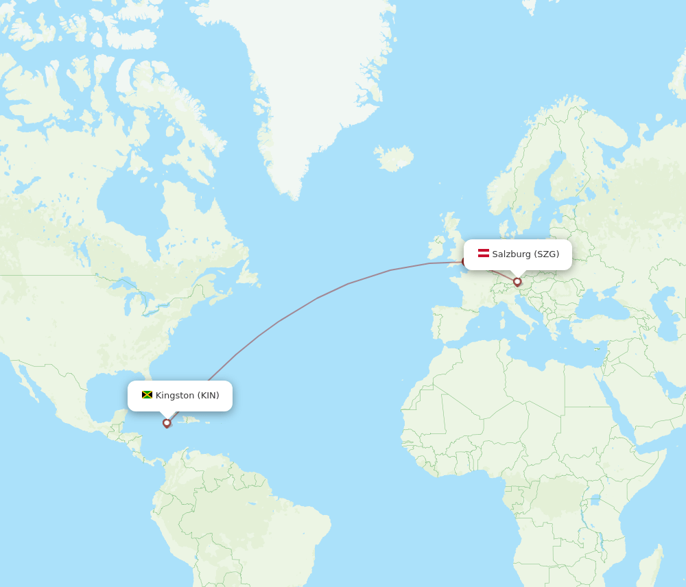 SZG to KIN flights and routes map