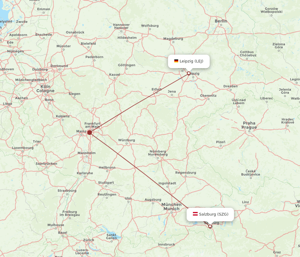 SZG-LEJ flight routes