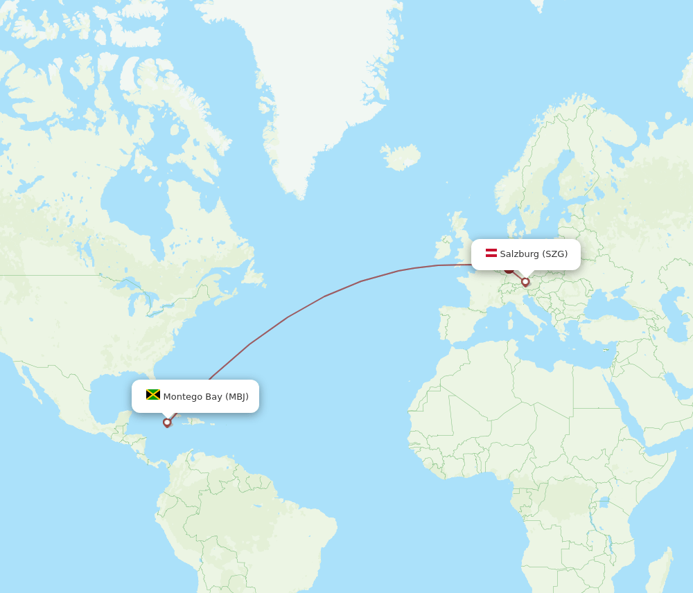 SZG-MBJ flight routes