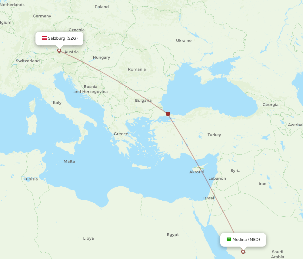 SZG-MED flight routes