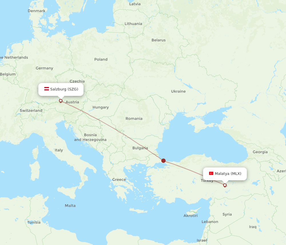 SZG-MLX flight routes