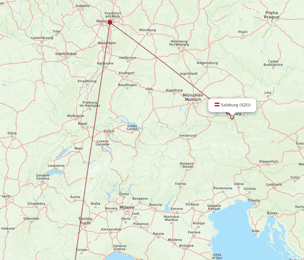 SZG-NCE flight routes