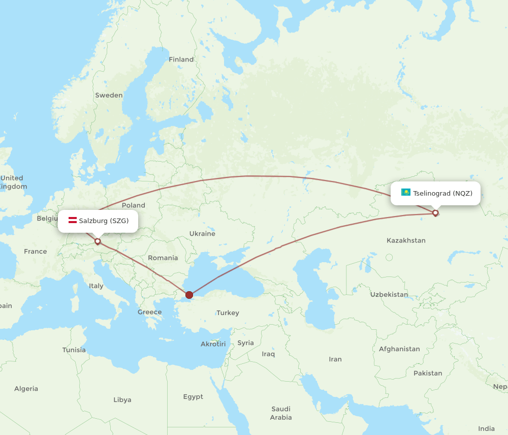 SZG-NQZ flight routes