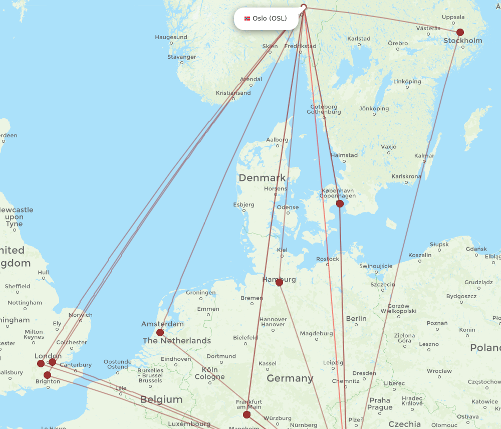 SZG-OSL flight routes