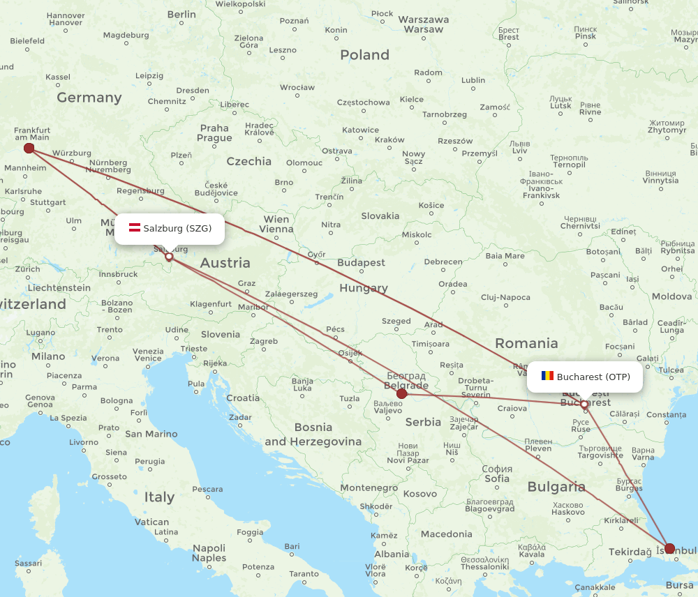 SZG-OTP flight routes