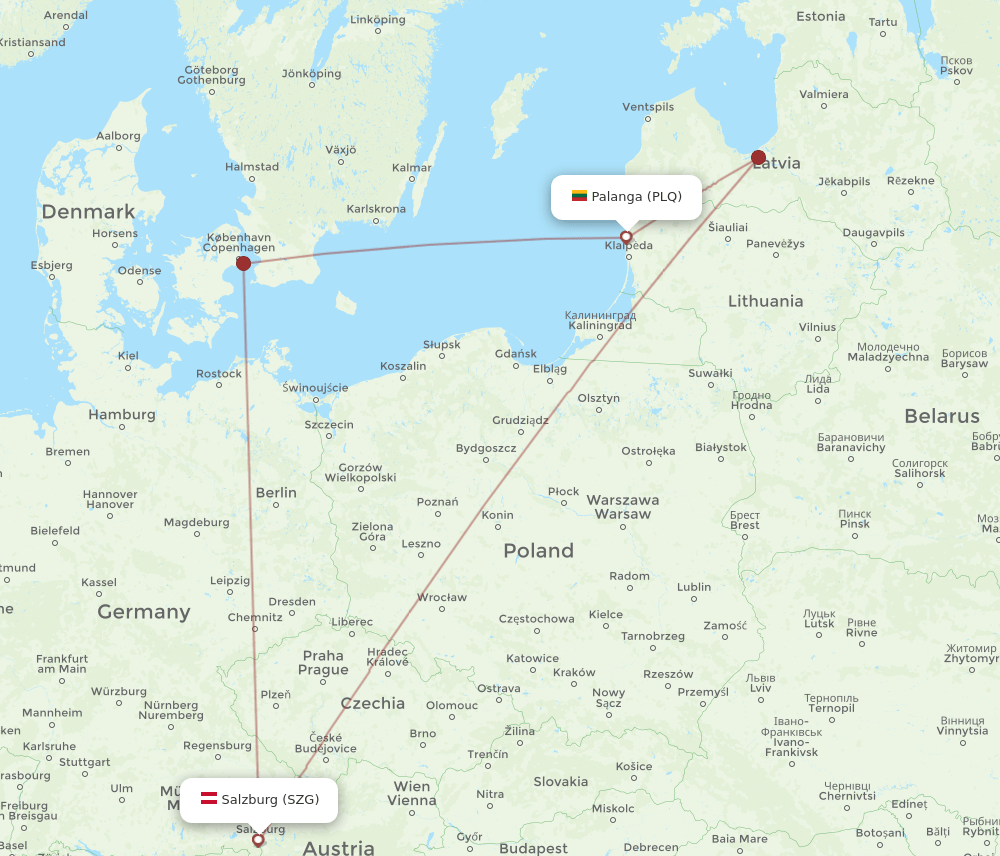 SZG-PLQ flight routes