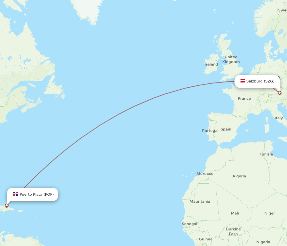 SZG-POP flight routes