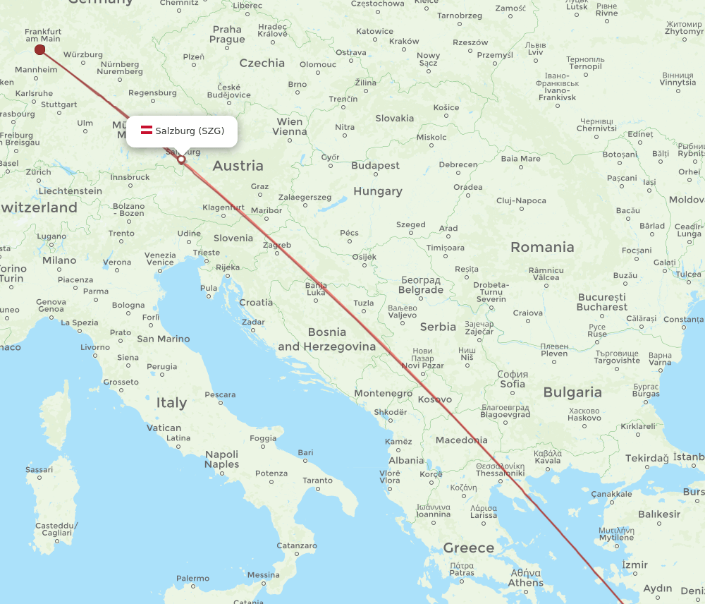 SZG to RHO flights and routes map