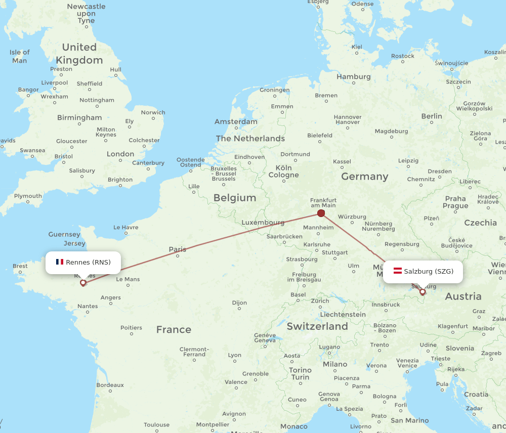 SZG to RNS flights and routes map