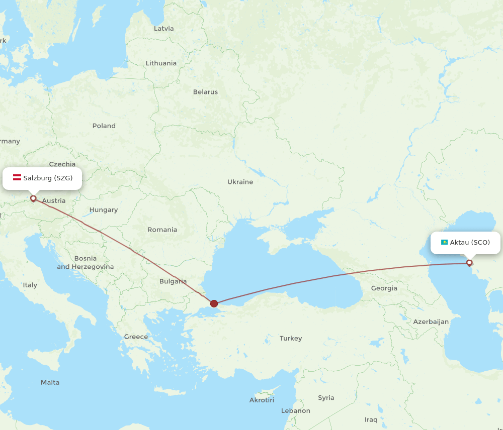 SZG-SCO flight routes