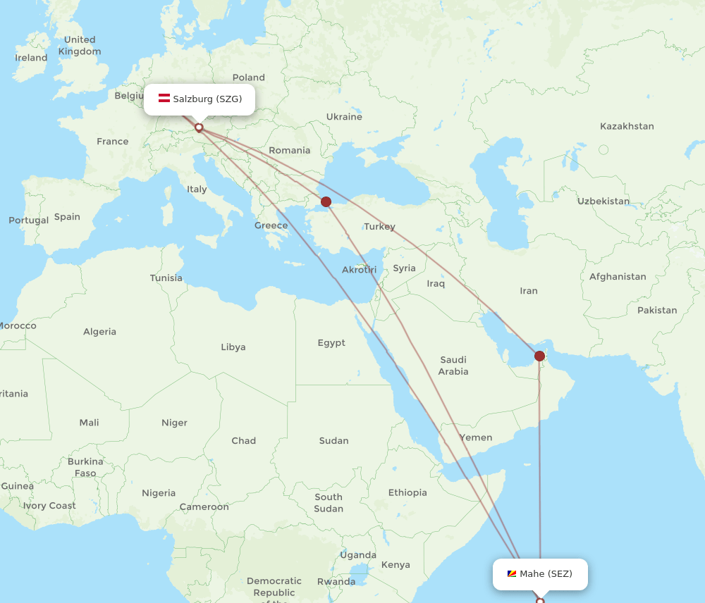 SZG-SEZ flight routes