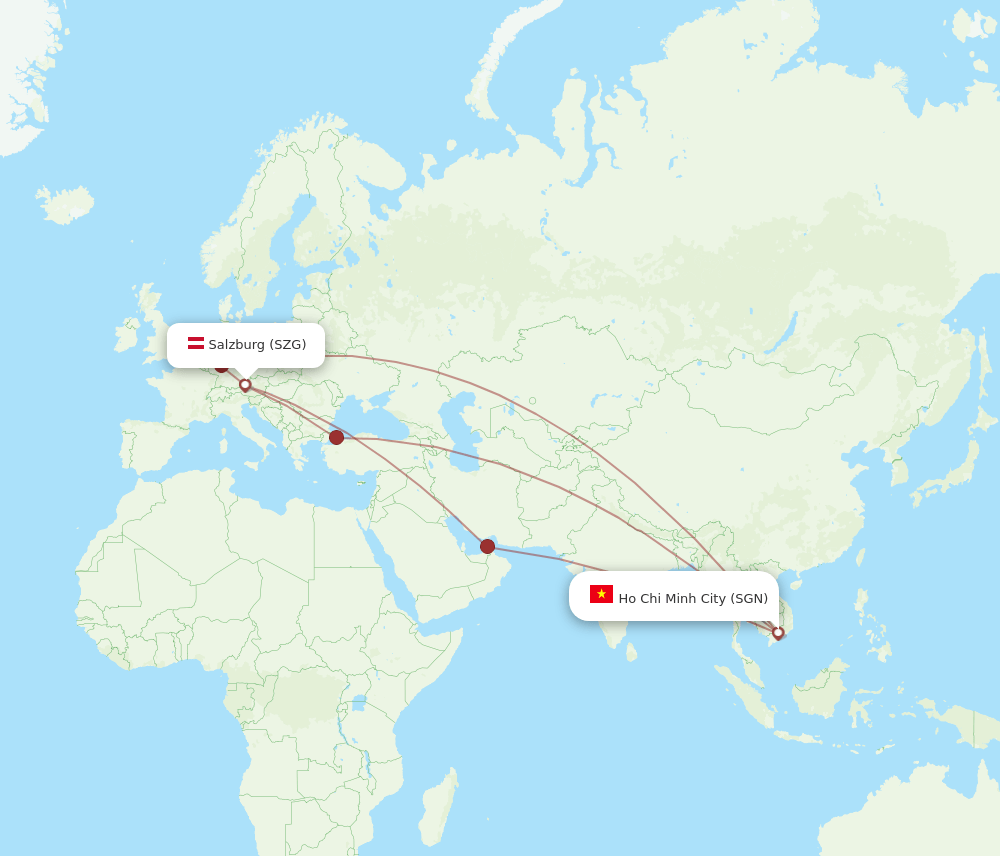 SZG-SGN flight routes