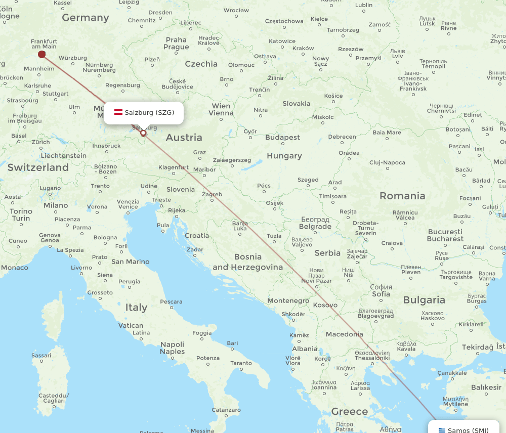 SZG to SMI flights and routes map