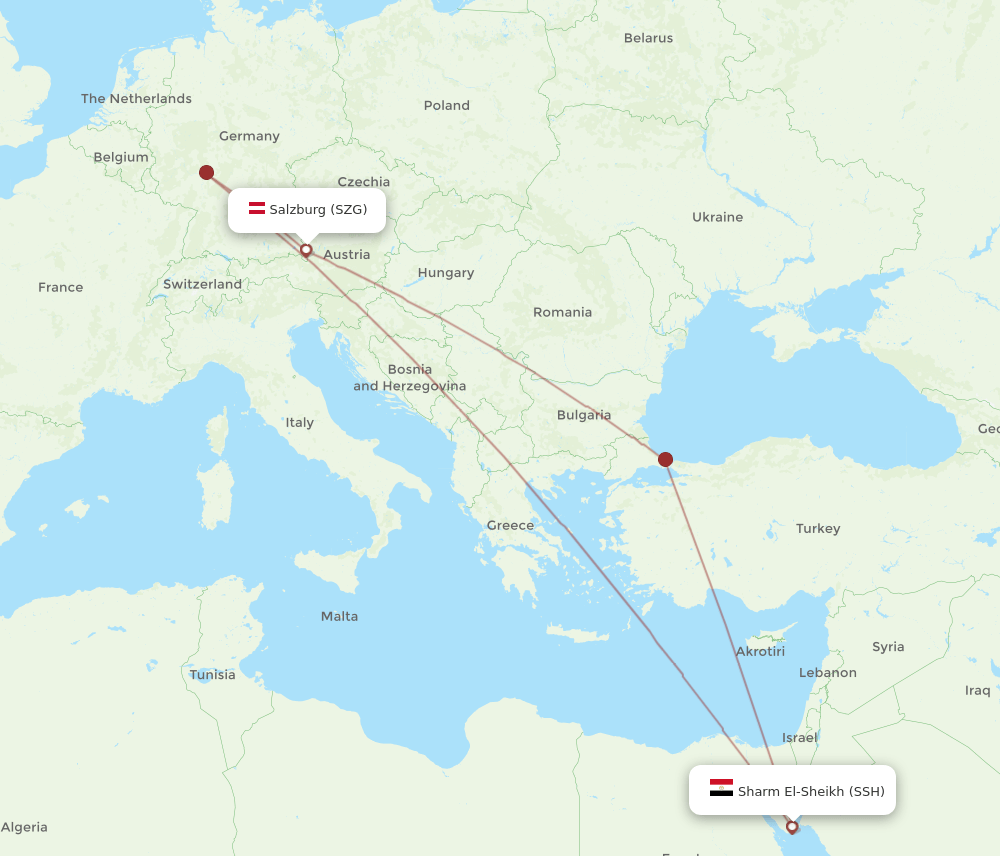 SZG-SSH flight routes