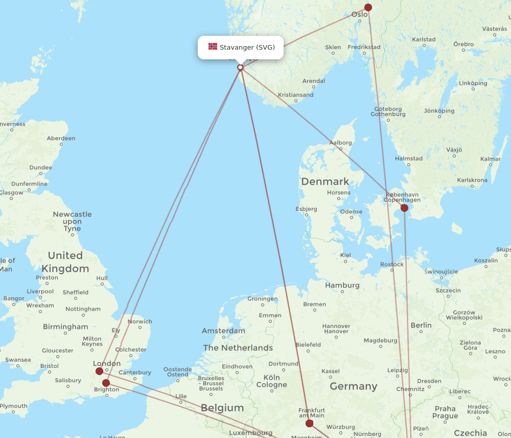 SZG-SVG flight routes