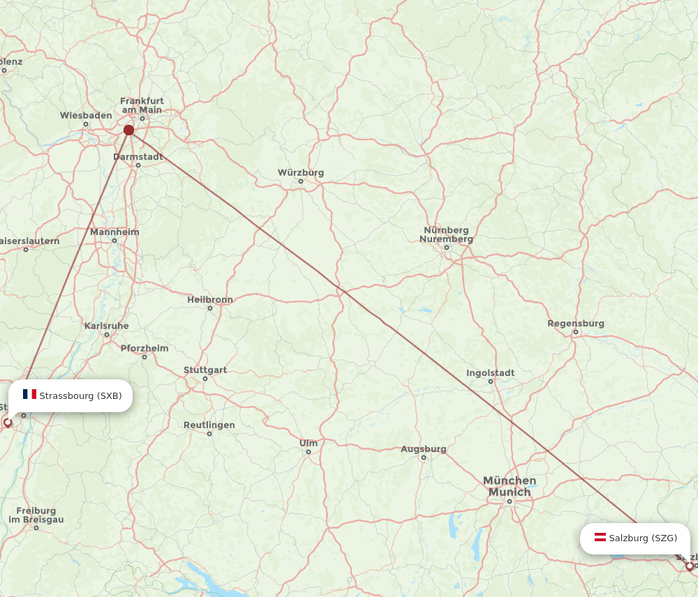 SZG-SXB flight routes
