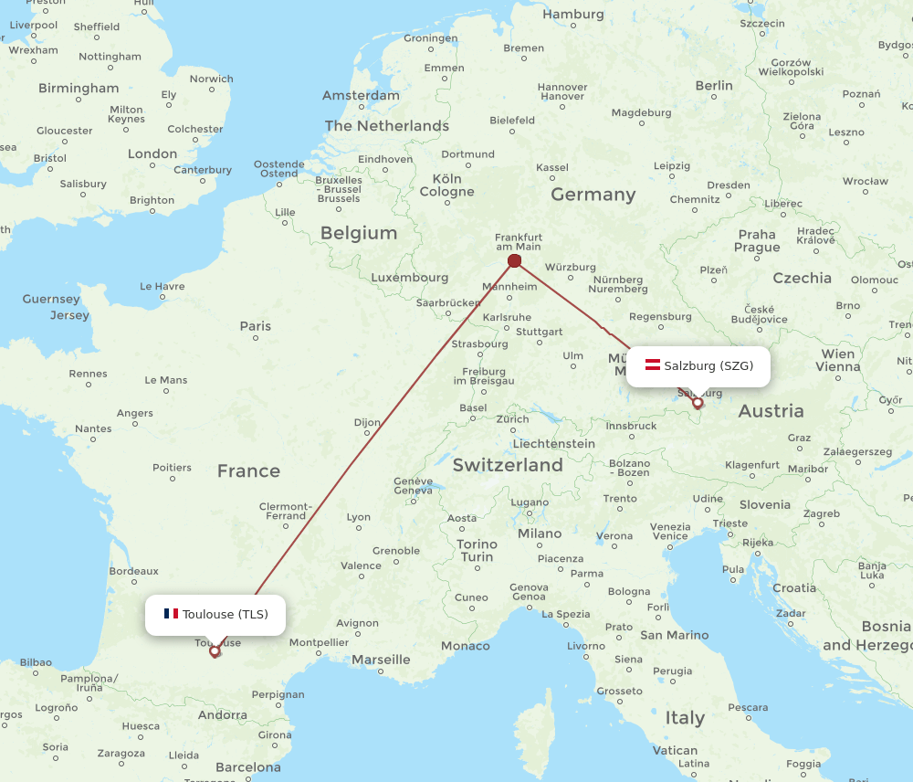 SZG-TLS flight routes