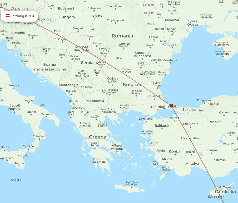 SZG-TLV flight routes