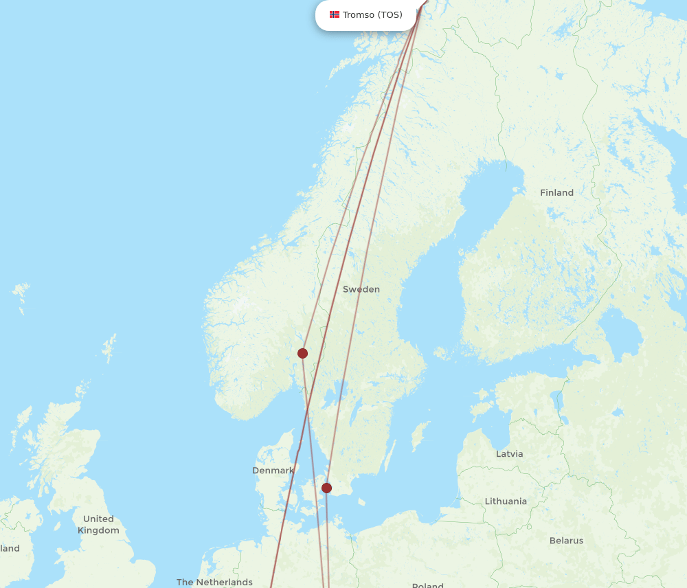 SZG-TOS flight routes