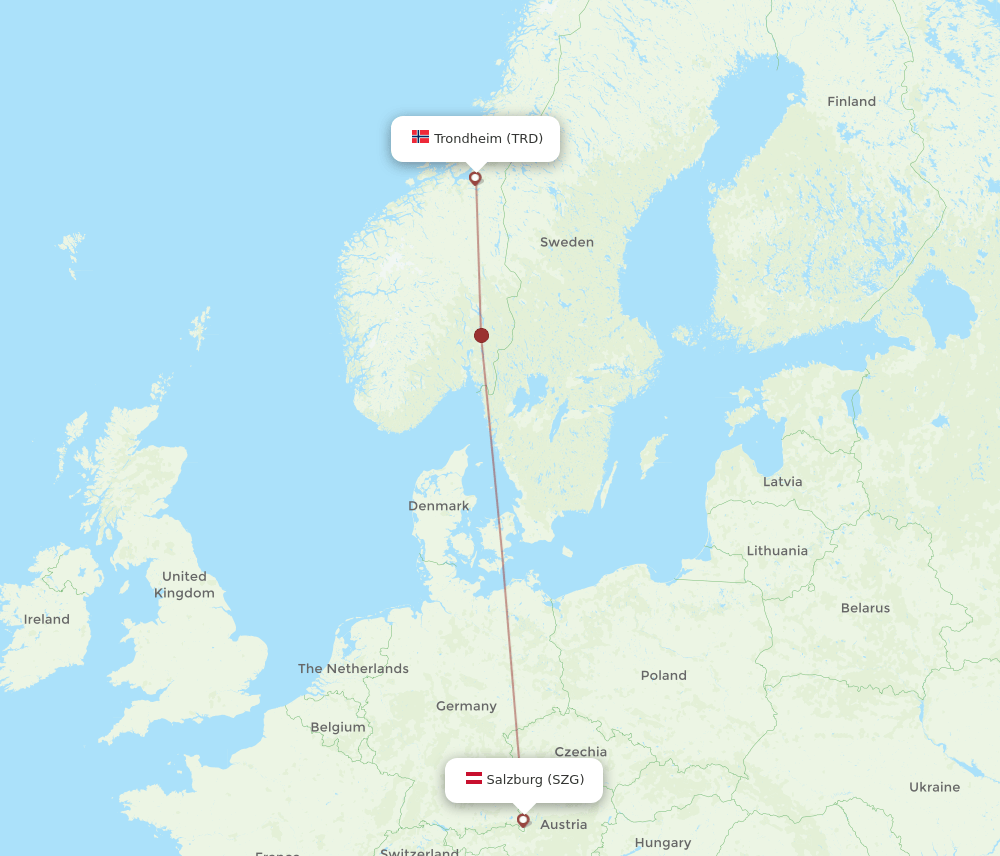 SZG-TRD flight routes