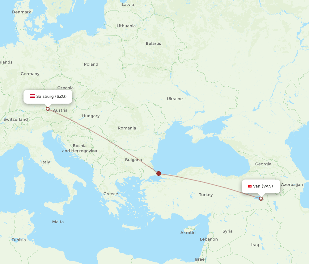 SZG-VAN flight routes
