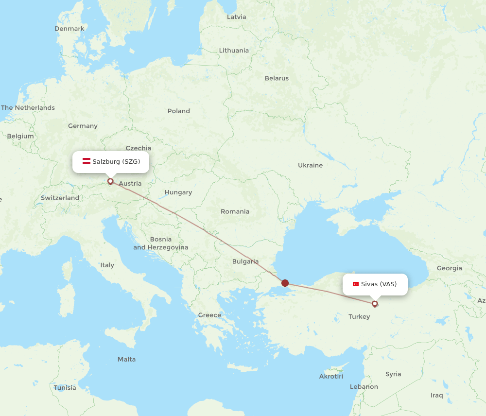 SZG to VAS flights and routes map